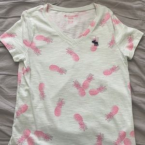 Abercrombie Kids V Neck Pineapple Shirt 11/12y